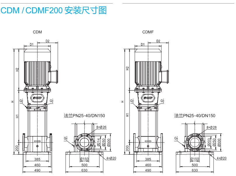 南方CDMF离心泵 南方泵业（CNP） 青岛南方泵